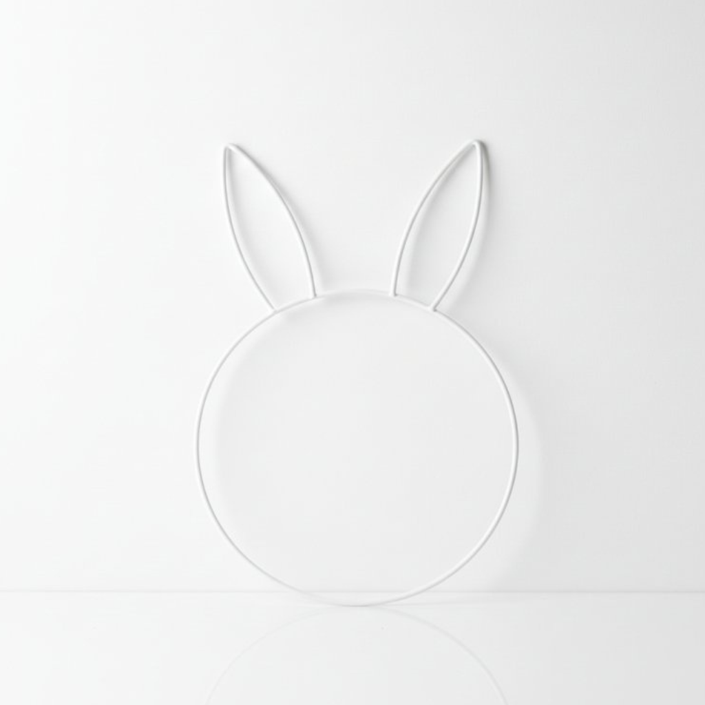 Dekorační kruh zajíc – bílá 30 cm